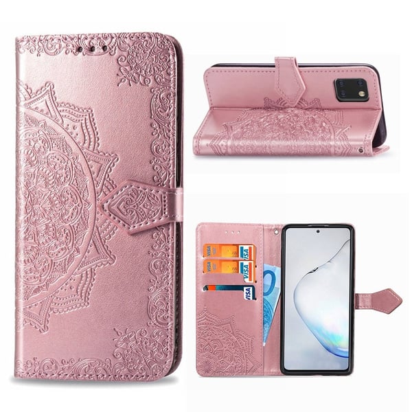 Mandala Samsung Galaxy Note 10 Lite etui i lær - Rose Gull