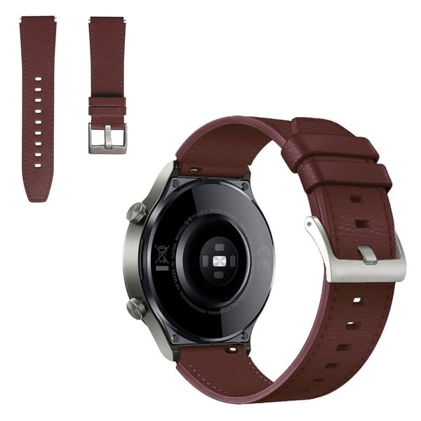 Huawei Watch GT 2 Pro / GT 2 46 mm lærarmbånd - Kaffe Huawei Watch GT 2 Pro / GT 2 46 mm lærarmbånd - Kaffe