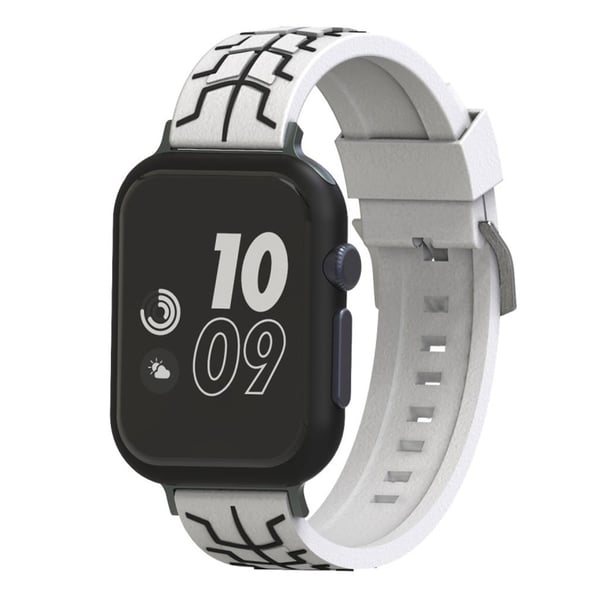 Apple Watch Series 4 40mm kalanluinen silikoninen ranneke - Valkoinen / Musta