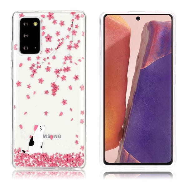 Deco Samsung Galaxy Note 20 Etui - Rosa Blomst