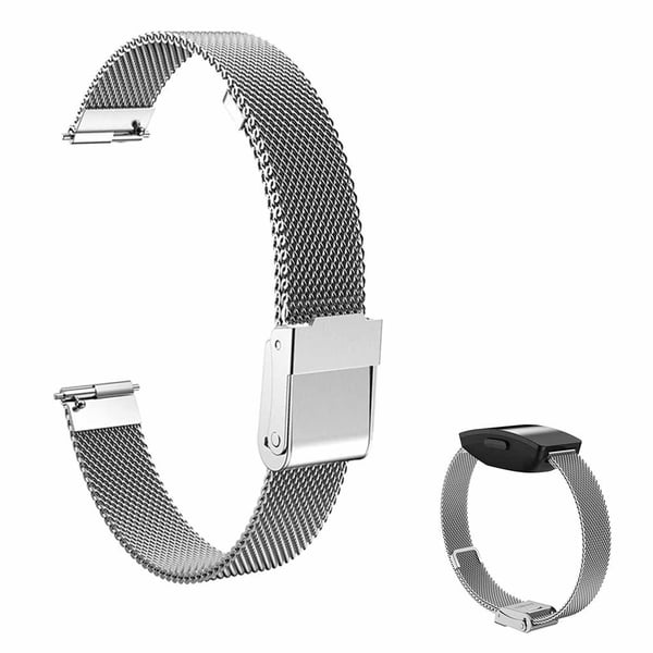 Fitbit Ace 2 / Inspire HR urrem i rustfritt stål med spennedesign - Sølv