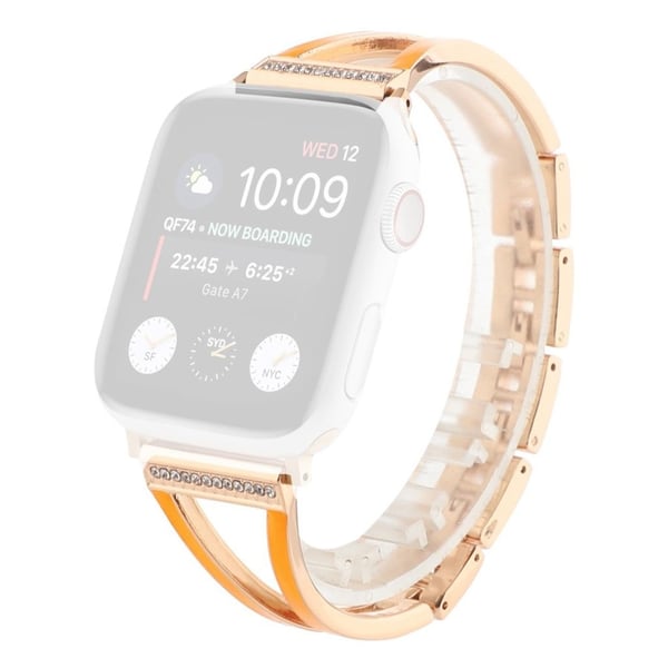 Rhinestone rustfritt stålarmbånd for Apple Watch Series 6 / 5 44mm - Rose Gull