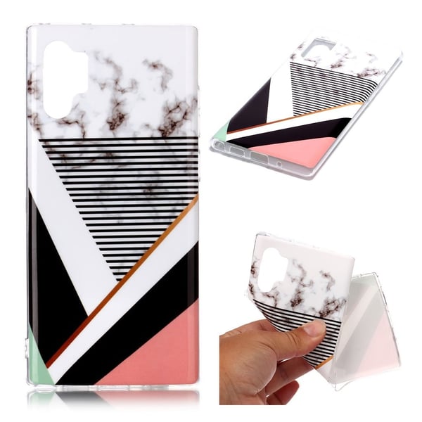 Marble Samsung Galaxy Note 10 Pro kuoret - Ruusu / valkoinen / musta marmori