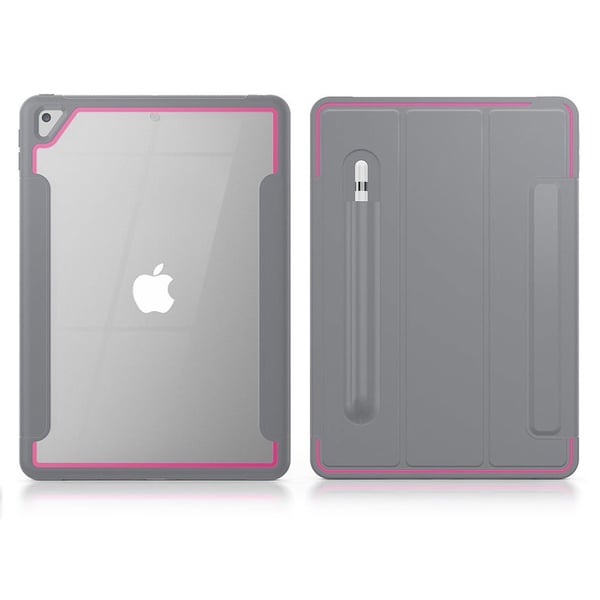 iPad 10.2 (2019) elegant trefoldig etui - Grå / Rose