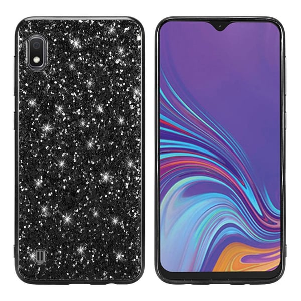 Glitter Samsung Galaxy A10 deksel - Svart