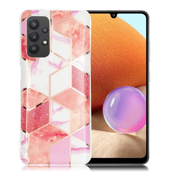Marble Samsung Galaxy A32 Suojakotelo - Rose Glitter Sequins