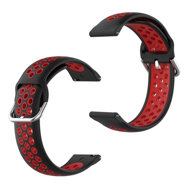 Samsung Galaxy Watch 3 (45mm) bi-farve silikone rem - sort / rød