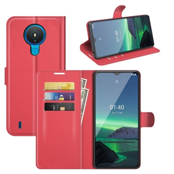 Classic Nokia 1.4 Flip Etui - Rød