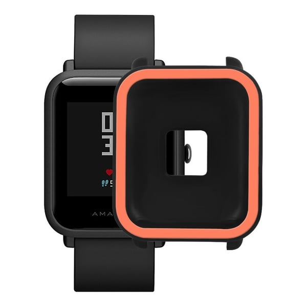 Amazfit Youth Fleksibel Dual Farge Silikon Etui - Oransje / Svart Amazfit Youth Fleksibel Dual Farge Silikon Etui - Oransje / Svart