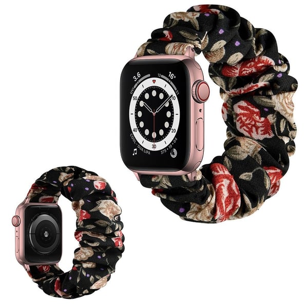Apple Watch Series 6 / 5 44 mm elastisk klokkerem i hårbåndstil - Kontakt I Roségull / Liten Rose / Størrelse: S