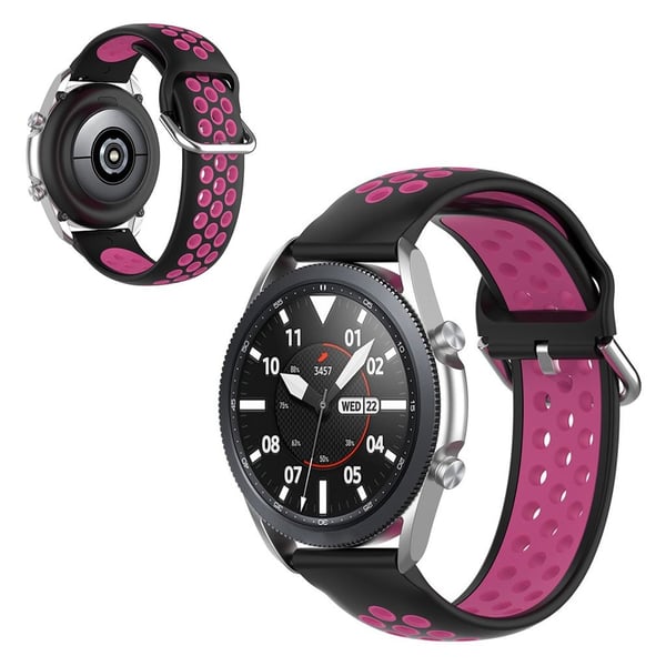 Samsung Galaxy Watch 3 (41 mm) tofarget klokkerem i silikon - Svart / Rose