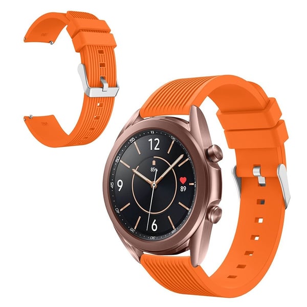 Samsung Galaxy Watch 3 (41mm) pinstriped silikone rem - orange