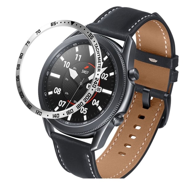 Samsung Galaxy Watch 3 (45 mm) med urskive i rustfritt stål - Sølv / Sølv