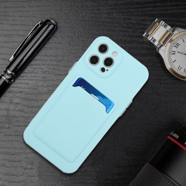 Kortholdercover til iPhone 12 Pro Max - Baby Blue