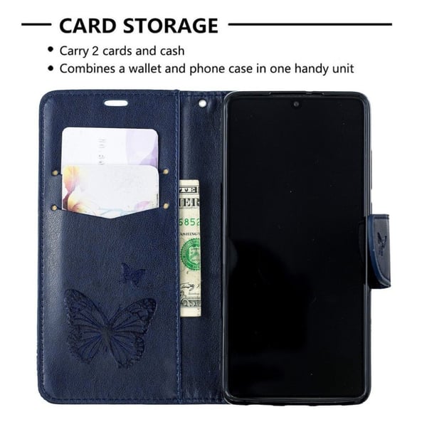 Butterfly Huawei P30 etui - Mørkeblå