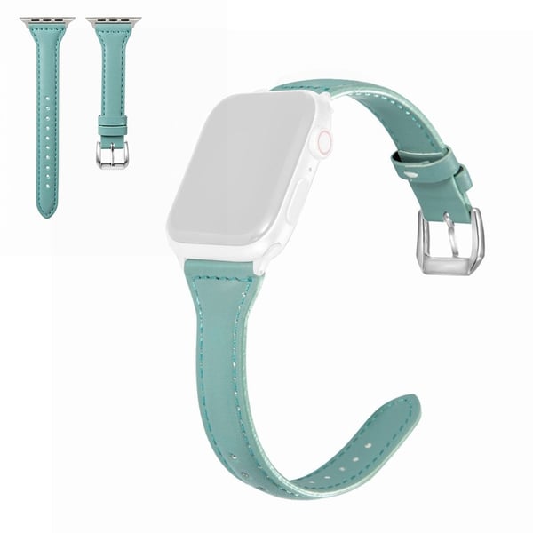 Apple Watch Series 6 / 5 40 mm enkel lærklokkebånd - Cyan