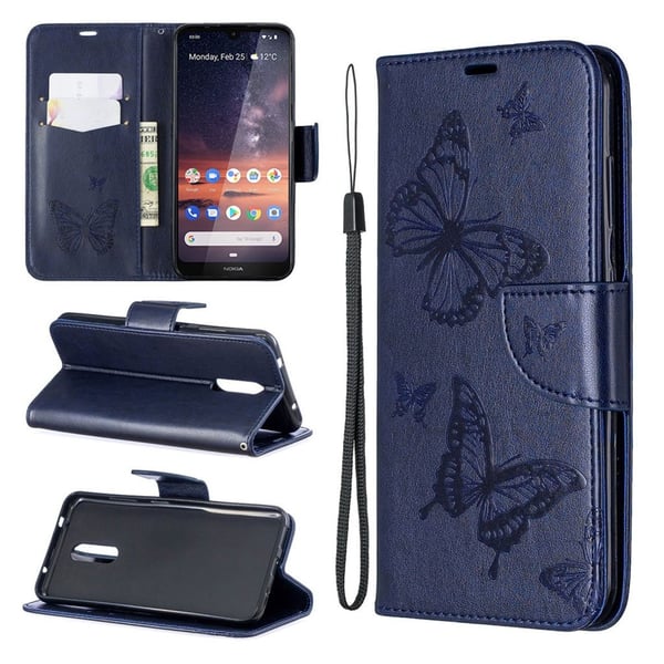 Butterfly Nokia 3.2 etui - Blå