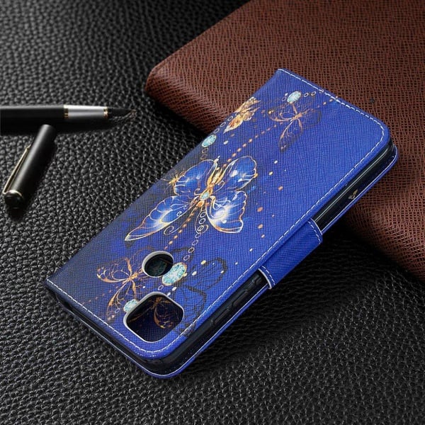 Wonderland Xiaomi Redmi 9C Flippetui - Dark Blå Sommerfugl