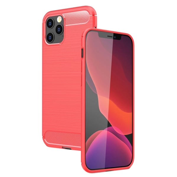 Carbon Flex Etui iPhone 12 Pro Max - Rød