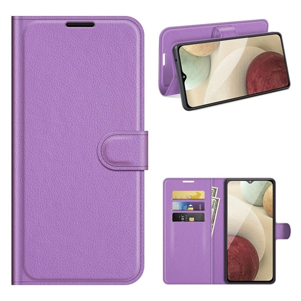 Klassisk Samsung Galaxy A22 4G flip etui - Lilla