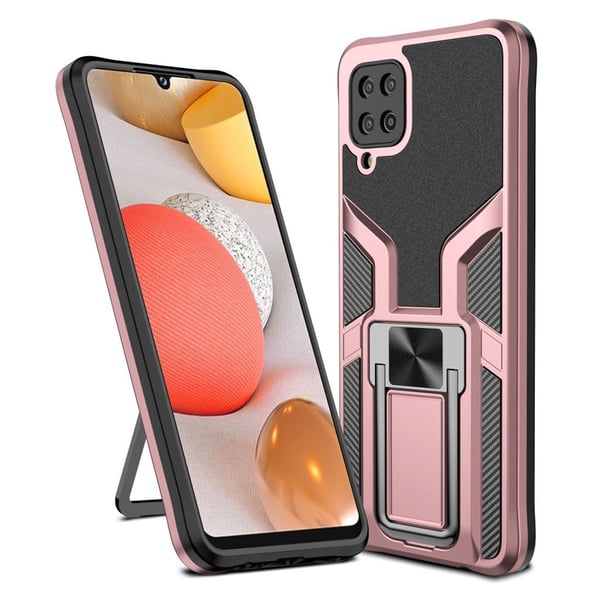 Shockproof Hybrid Suojakuori With Kickstand For Samsung Galaxy A12 5G - Ruusukulta Shockproof Hybrid Suojakuori With Kickstand For Samsung Galaxy A12 5G - Ruusukulta