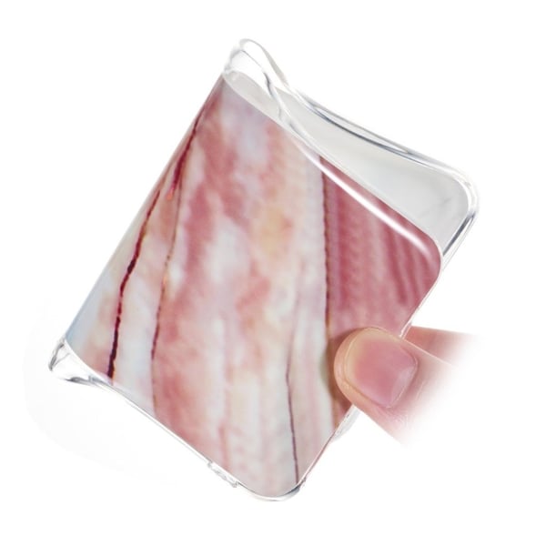 Marble Samsung Galaxy M20 cover - Blå Blomst / Rosa Marmor