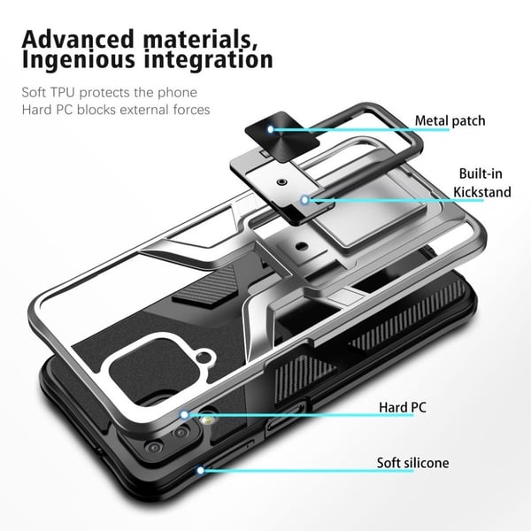 Shockproof Hybrid Suojakuori With Kickstand For Samsung Galaxy A12 5G - Hopea