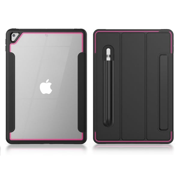 iPad 10.2 (2019) elegant trefoldig etui - Svart / Rose