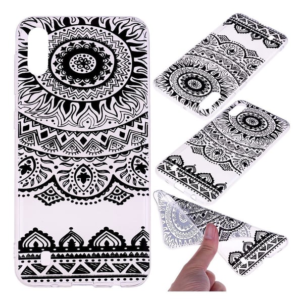 Deco Samsung Galaxy A10 deksel - Svart mandala Deco Samsung Galaxy A10 deksel - Svart mandala