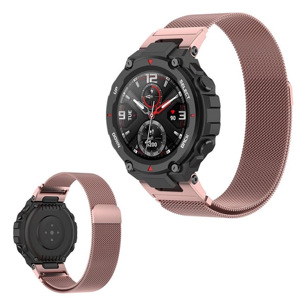 Amazfit T-Rex Pro / T-Rex skinnende urrem i rustfritt stål - Rosa Rose