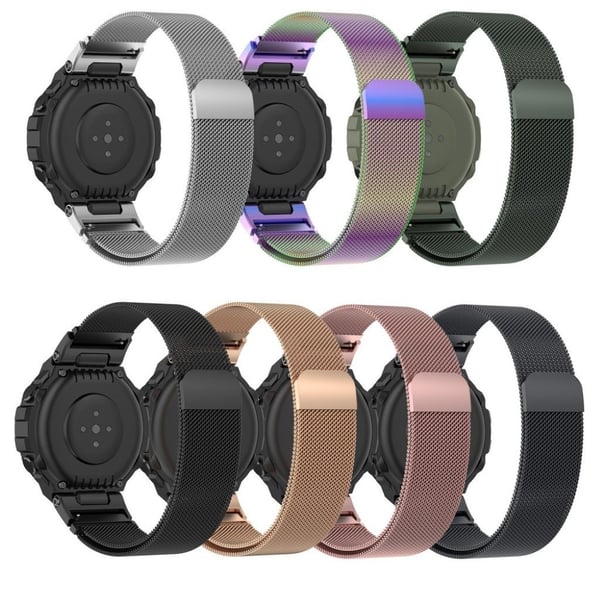 Amazfit T-Rex Pro / T-Rex skinnende urrem i rustfritt stål - Rosa Rose