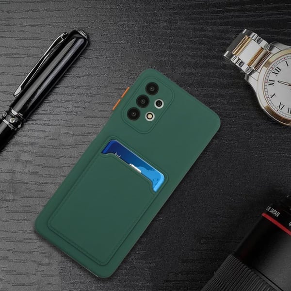 Card Holder Deksel til Samsung Galaxy A32 5G - Mørkegrønn