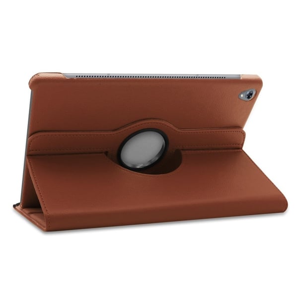 Huawei Mediapad M6 10.8 360 Graders Litchi Korn Læretui - Brun