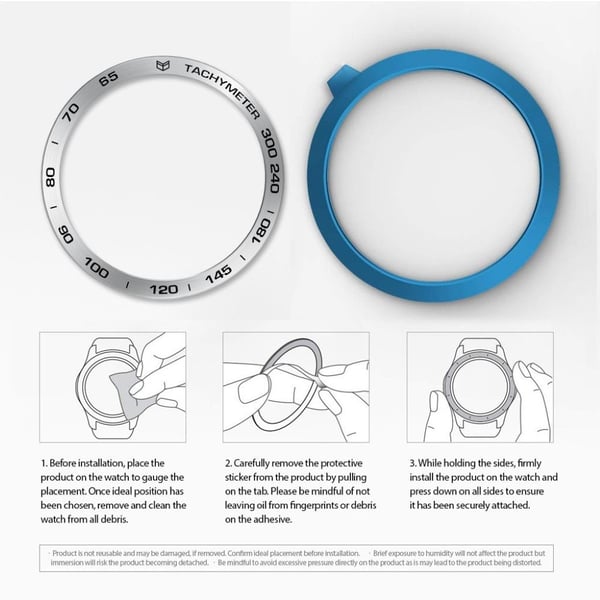 Samsung Gear S3 Frontier Stilig Unik Metall Watch Ramme - Sølv / Svart