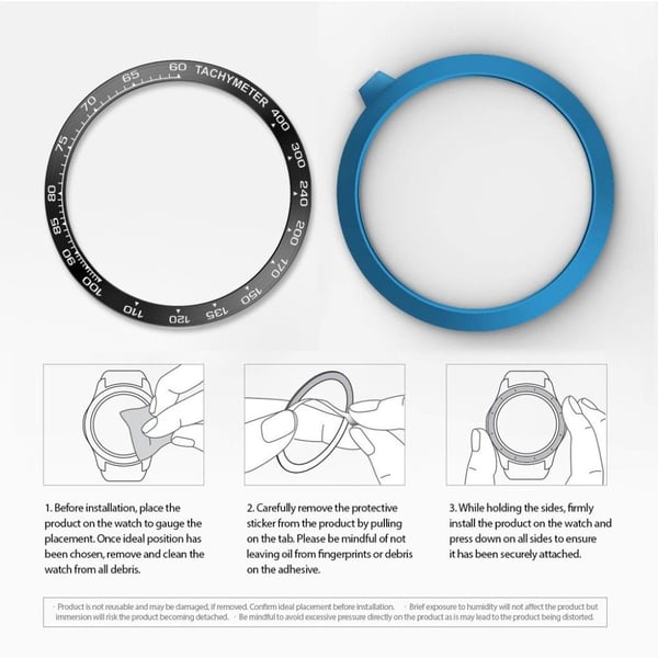 Samsung Gear S3 Frontier snygg klockram i metall - Svart / Vit