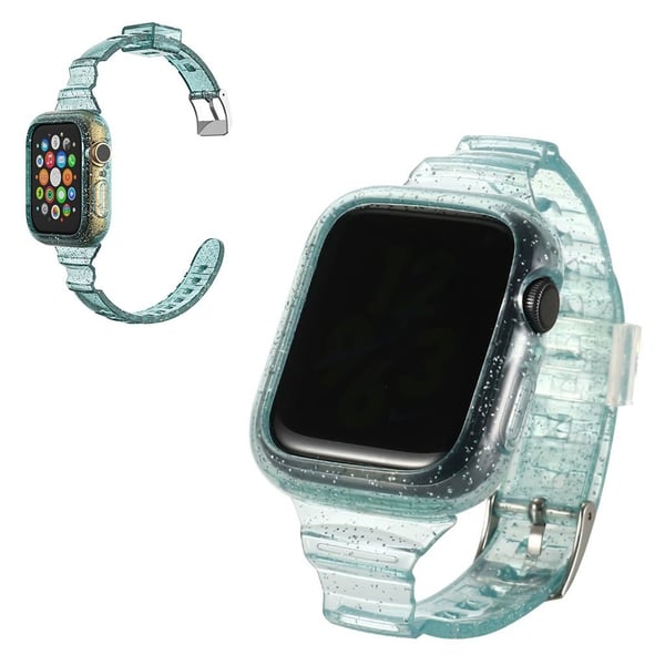 glitter themed klockarmband för Apple Watch Series 6 / 5 44mm - grön
