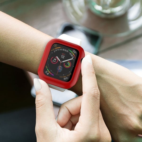 Apple Watch Series 3/2/1 38 mm slitesterk ramme med myk glans - Rød