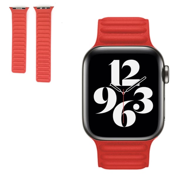Apple Watch Series 6 / 5 40 mm enkel urrem i ekte skinn - Oransje