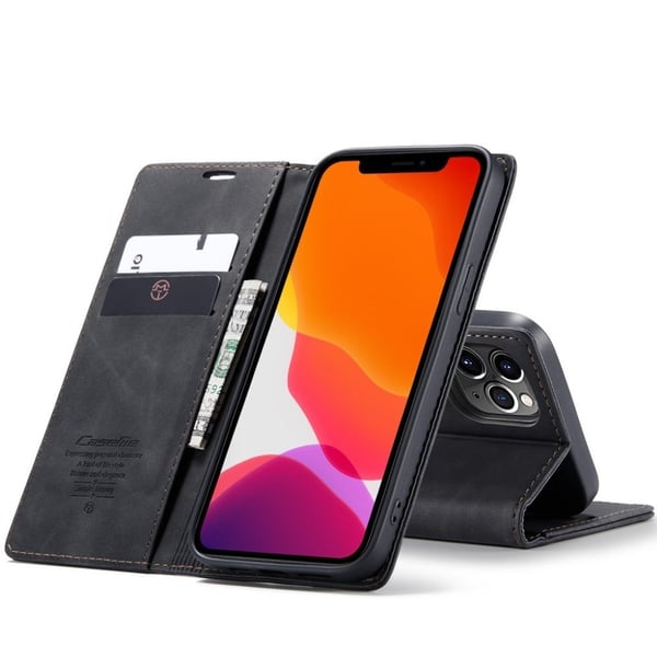 CaseMe iPhone 12 Pro Max Vintage Etui - Svart