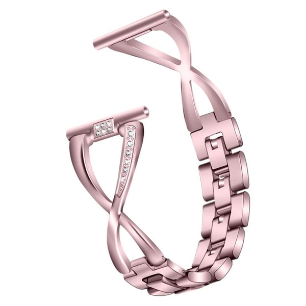Fitbit Versa / Versa Lite X-Form Rhinestone Rustfritt Stål Klokkereim - Rosa Fitbit Versa / Versa Lite X-Form Rhinestone Rustfritt Stål Klokkereim - Rosa