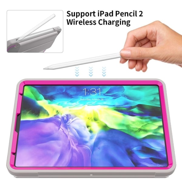 iPad Pro 11 tommer (2020) elegant trefoldig etui - Grå / Rose