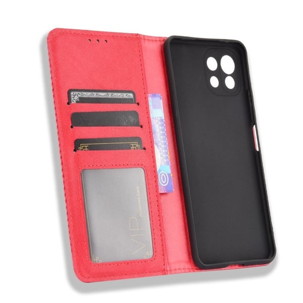 Bofink Vintage Xiaomi Mi 11 Lite 5G / Xiaomi Mi 11 Lite lærveske - Rød