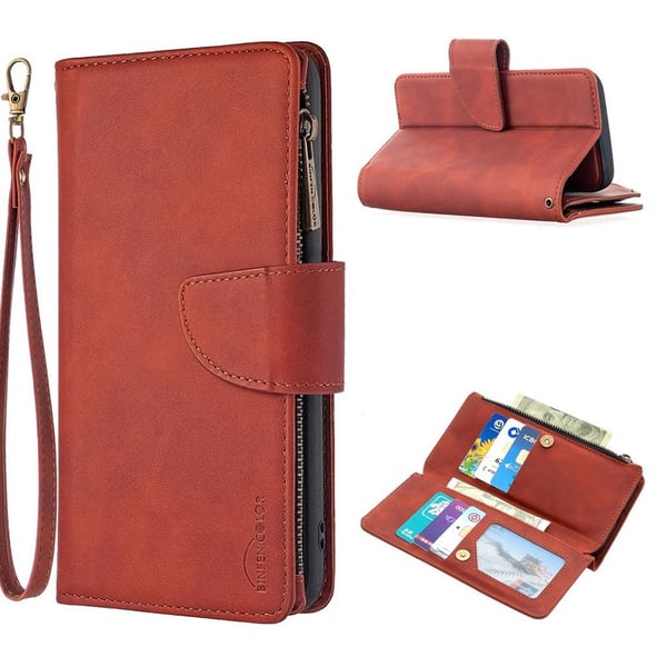 Premium Wallet iPhone 12 Mini etui - Brun Premium Wallet iPhone 12 Mini etui - Brun