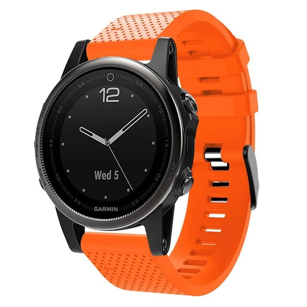 Garmin Fenix 5S Plus Stilfuldt silikone Urrem - Orange