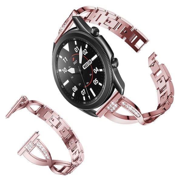 Samsung Galaxy Watch 3 (45 mm) urrem i rustfritt stål med rhinestone - Rosa
