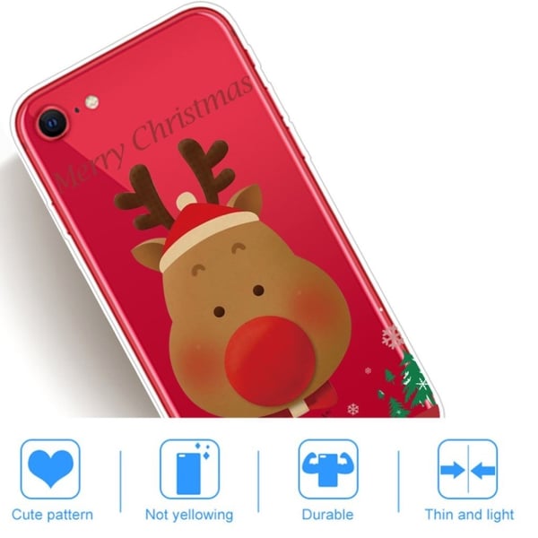 Juleveske til iPhone SE 2020 - Elg Med Rød Nese