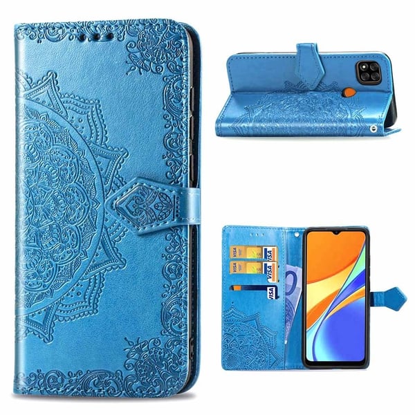 Mandala Xiaomi Redmi 9C Läppäkotelo - Sininen