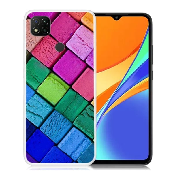 Deco Xiaomi Redmi 9C Etui - Fargerik Blocks