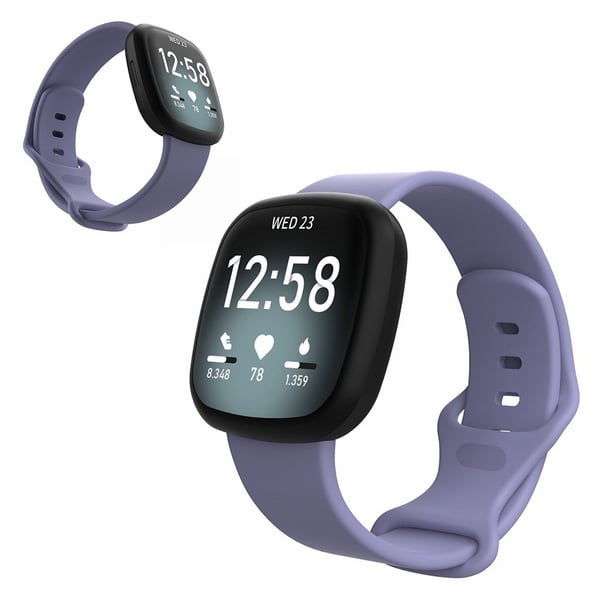 Fitbit Versa 3 / Sense silikone rem - lilla Størrelse: L