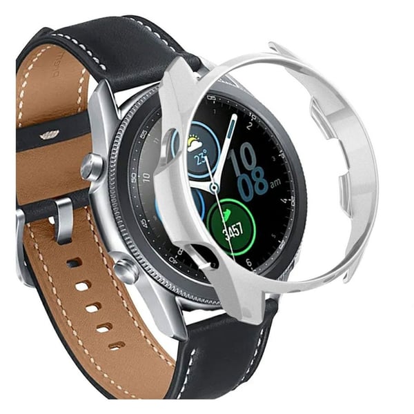 Gummiert, slitesterk ramme for Samsung Galaxy Watch 3 (45 mm) - Sølv